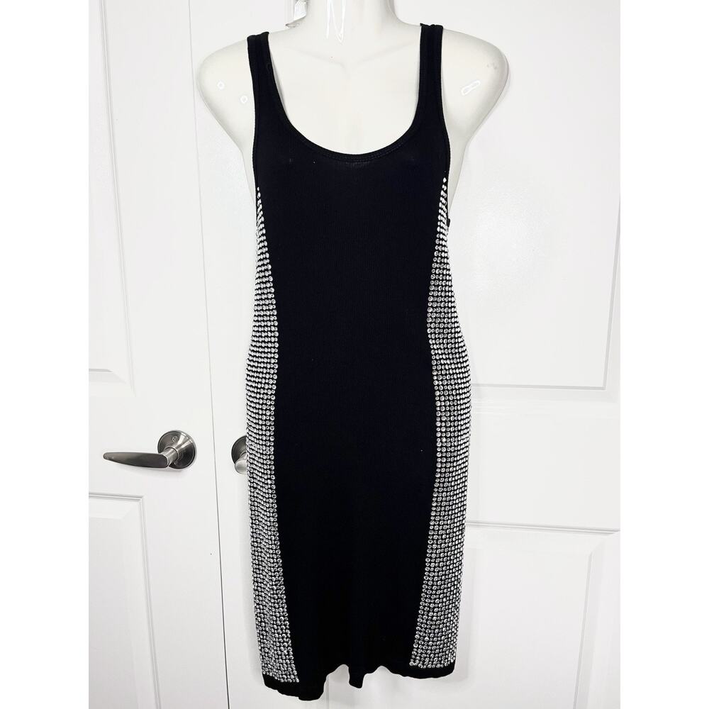 Silver Dagger Y2K Muscle Tee Dress Embellished Rhinestones Size M Club Sexy Punk